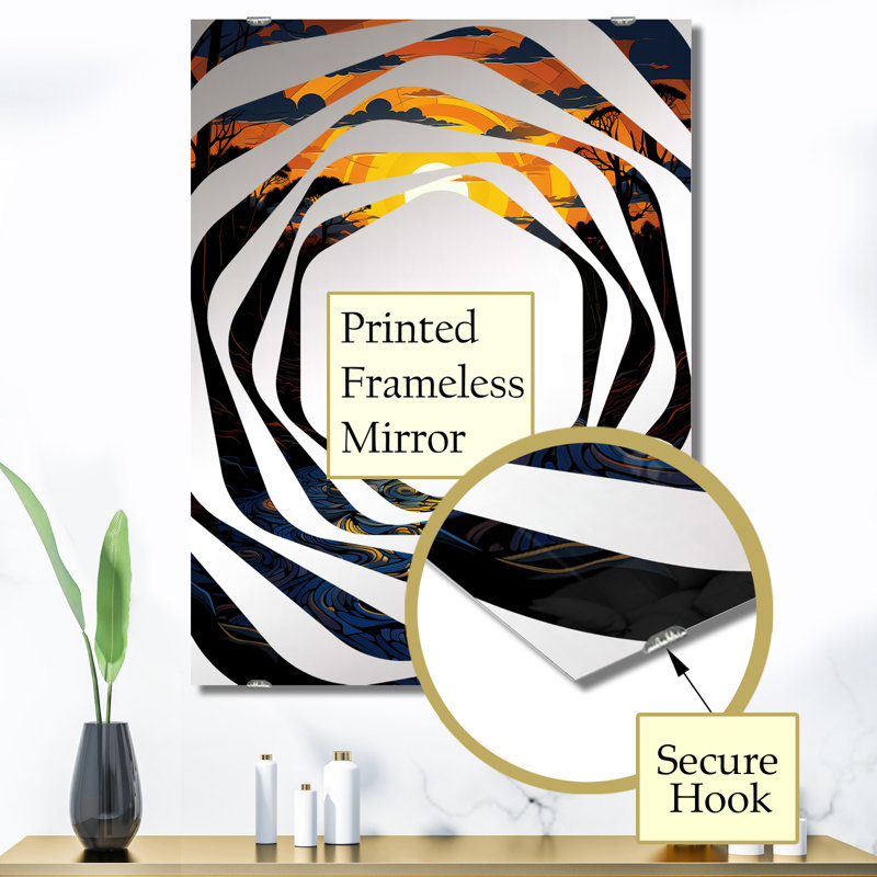 Grand miroir mural Adderley - Jungle, 40 po x 30 po