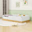 Lit plateforme simple tapissier avec sacs de rangement et structure en bois robuste