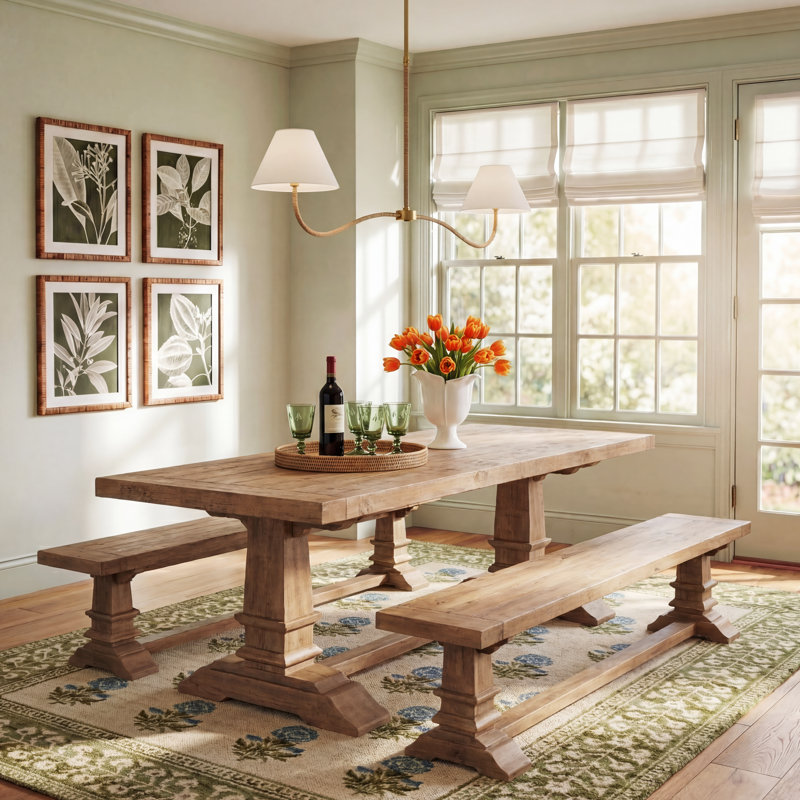Vienna Reclaimed Pine Wood Dining Bench, 18"H x 82"W x 16"D