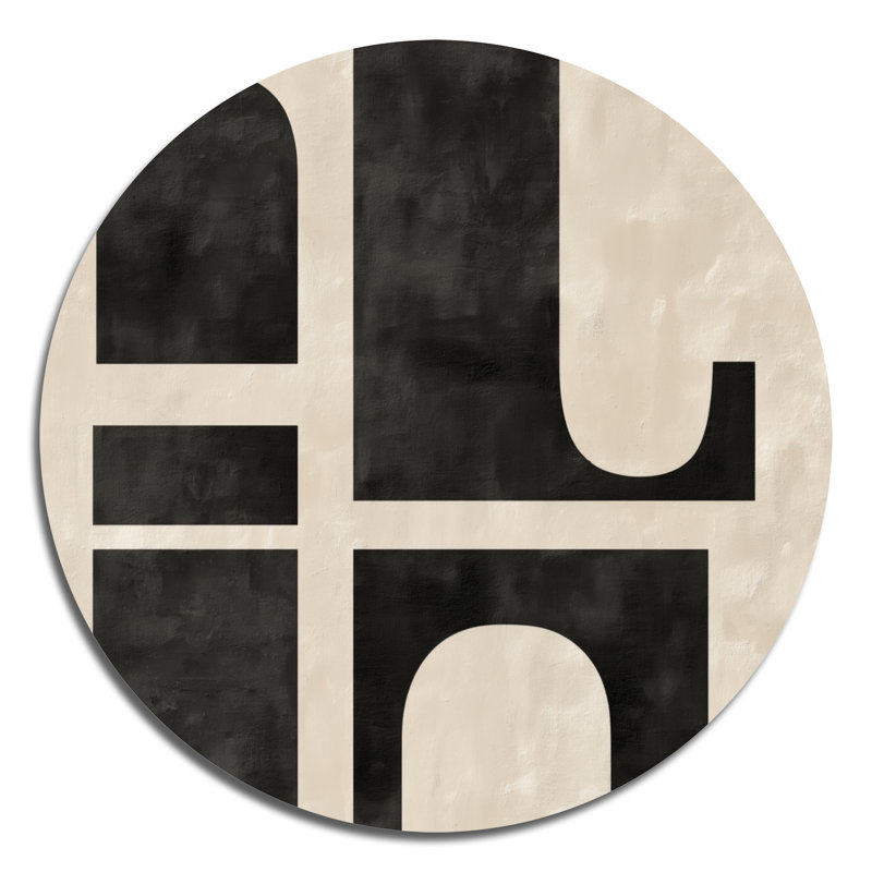 Compositions minimalistes et abstraites dans des tons naturels - art mural moderne en métal rond, L 29 po x H 29 po