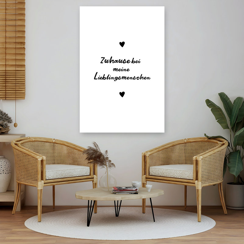 Zuhause Lieblingsmenschen Hearts Minimalist Modern Architecture Wall Art Print, 60" H x 40" W