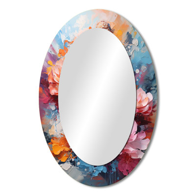 Floral Buddha In Meditation II - Traditional Oval Wall Mirror