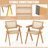 Bay Isle Home™ Set Of 4 Accent Chairs Mid Century Dining Armchair Bamboo Frame Kitchen Natural