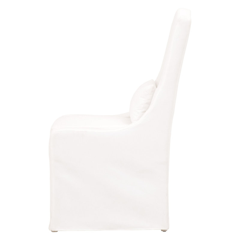 White Wood Parsons Side Chair with Slipcover