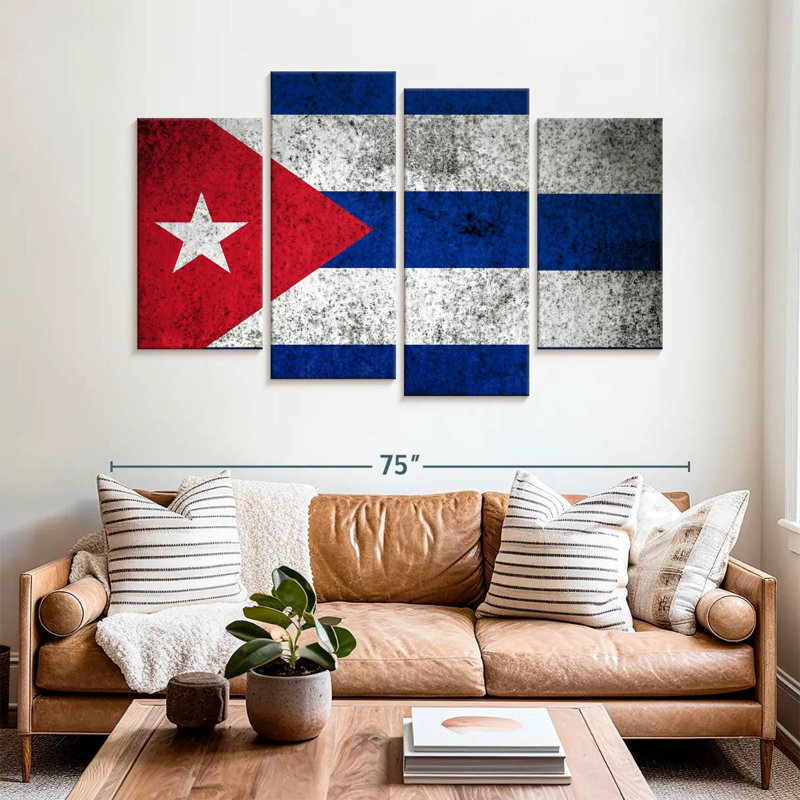 Drapeau cubain Borges, H 42 po x l 68 po