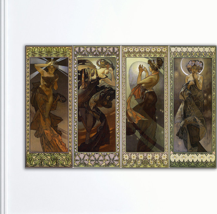 Alphonse Mucha - Single Picture Frame Print on Wood