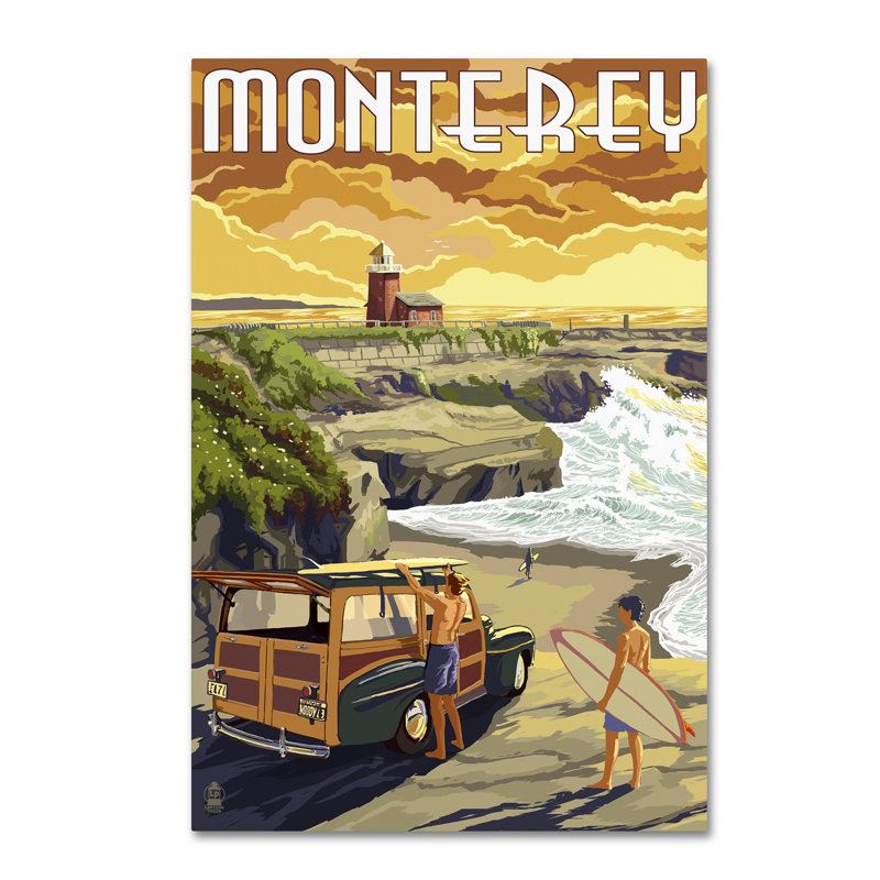 Publicité rétro sur toile Kadey «Travel 51», H 19 po x l 12 po x P 2 po
