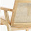 Chaise d'appoint rembourrée avec dossier en rotin