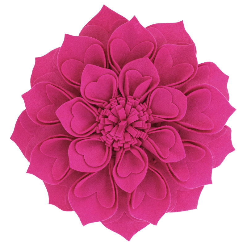 Floral Throw Pillow, 16" x 16", Fuchsia