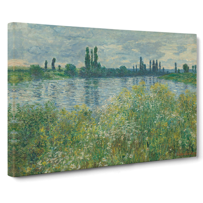 Banks Of The Seine by Claude Monet - Wrapped Canvas Painting, 40cm H x 60cm W x 3cm D