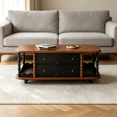 Table basse mobile minimaliste en bois avec rangement