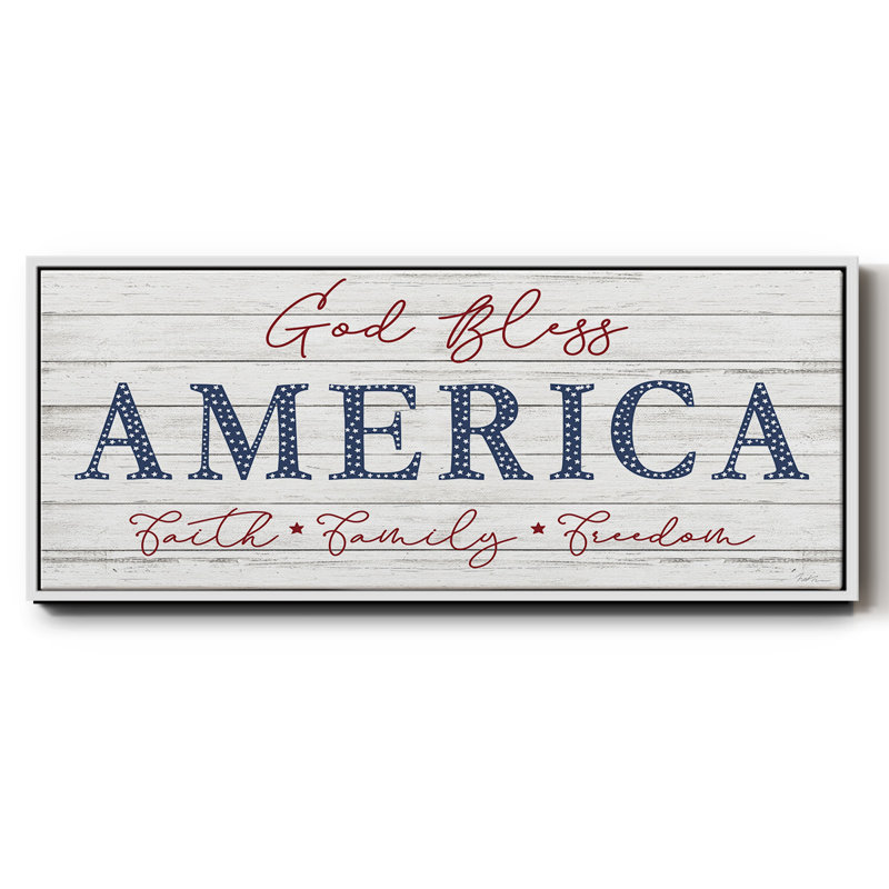 «God Bless America», toile encadrée, H 20 po x l 50 po