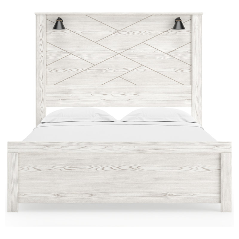 Gerridan Queen Panel Bed with Headboard in Whitewash Finish