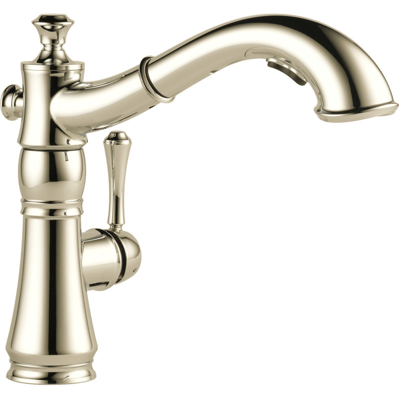 Cassidy Pull Out Kitchen Faucet, Polished Nickel Kitchen Sink Faucet, Kitchen Faucet with Pull Out Sprayer, Magnetic Docking Spray Head, Polished Nickel