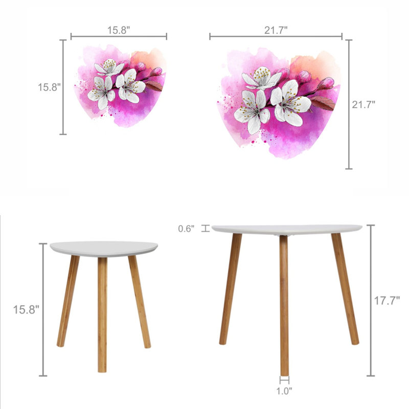 Ensemble de 2 tables basses gigognes Triangle
