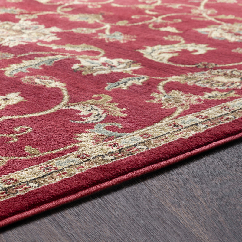 Feagin Power Loom Red Rug, Rectangle 6'6" x 9'8"