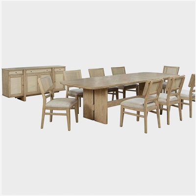 Kimpton Beige Oak 10-piece Wood Dining Set with Sideboard