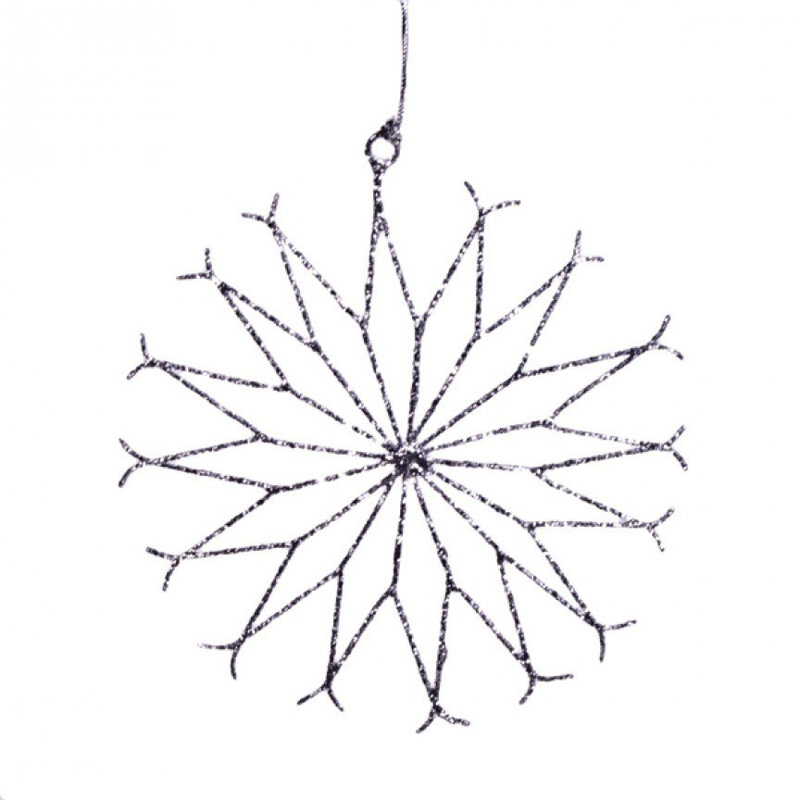 15cm Metal Holiday Shaped Ornament, Silver