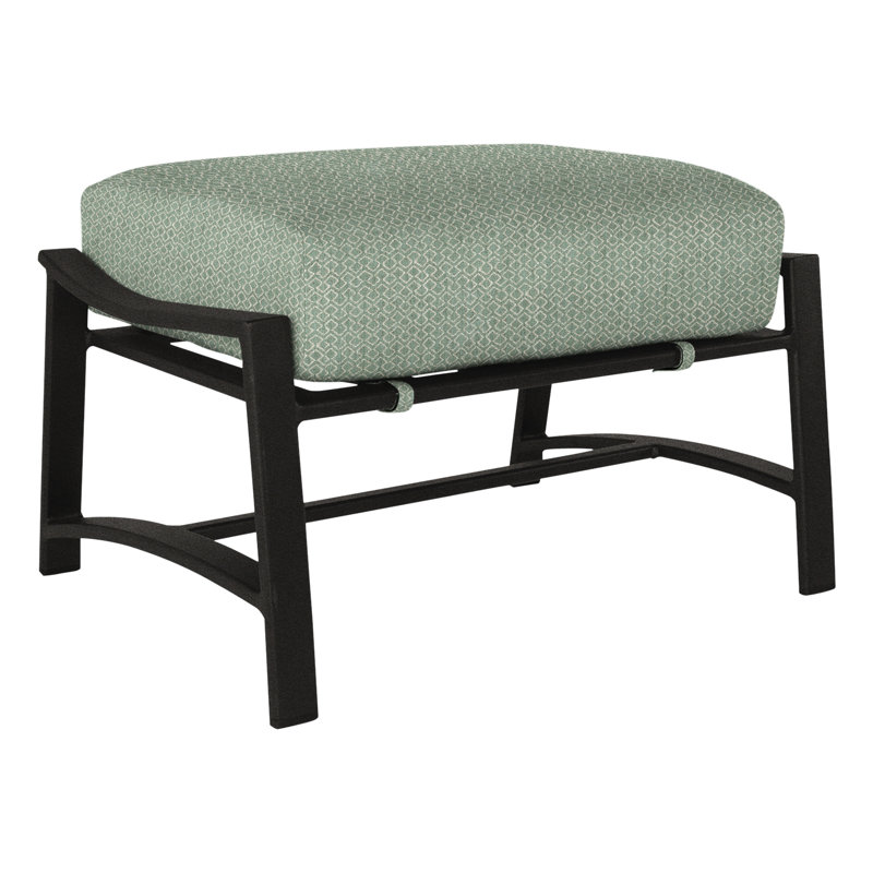 Avana Rectangle Outdoor Ottoman Patio Ottoman, Kindle Silk, Carbon Black