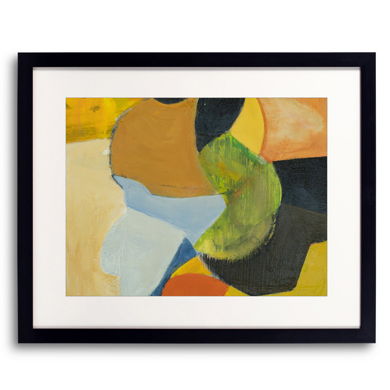 Orange Sun Print by Anne B. Schwartz, Black Framed Paper, 25.25" H x 31.25" W