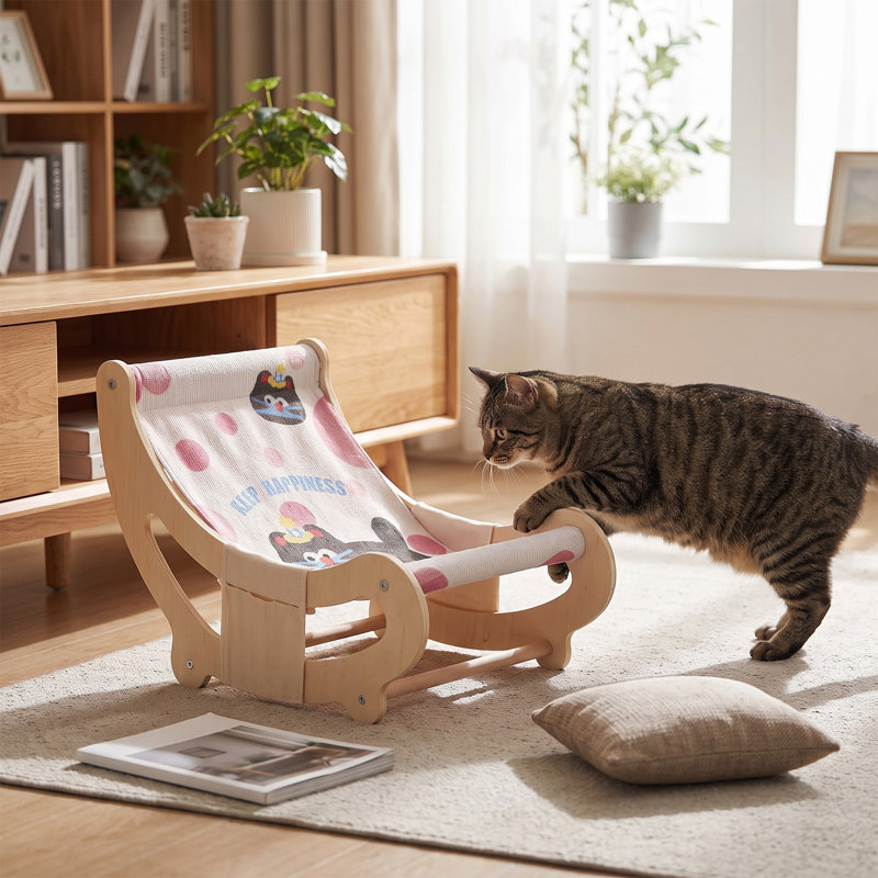 2-in-1 Cat Scratcher Lounge Chair Pet Bed