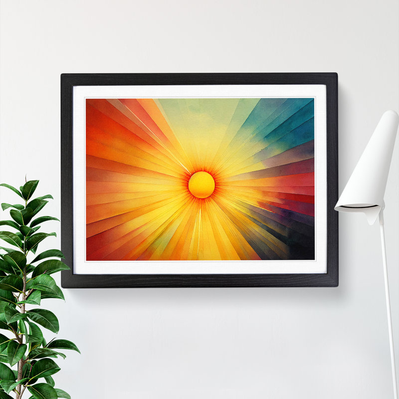 XH1022-8984X The Rising Sunset Vol.2 Abstract - Single Picture Frame Print, Black, 46cm H x 64cm W x 2cm D