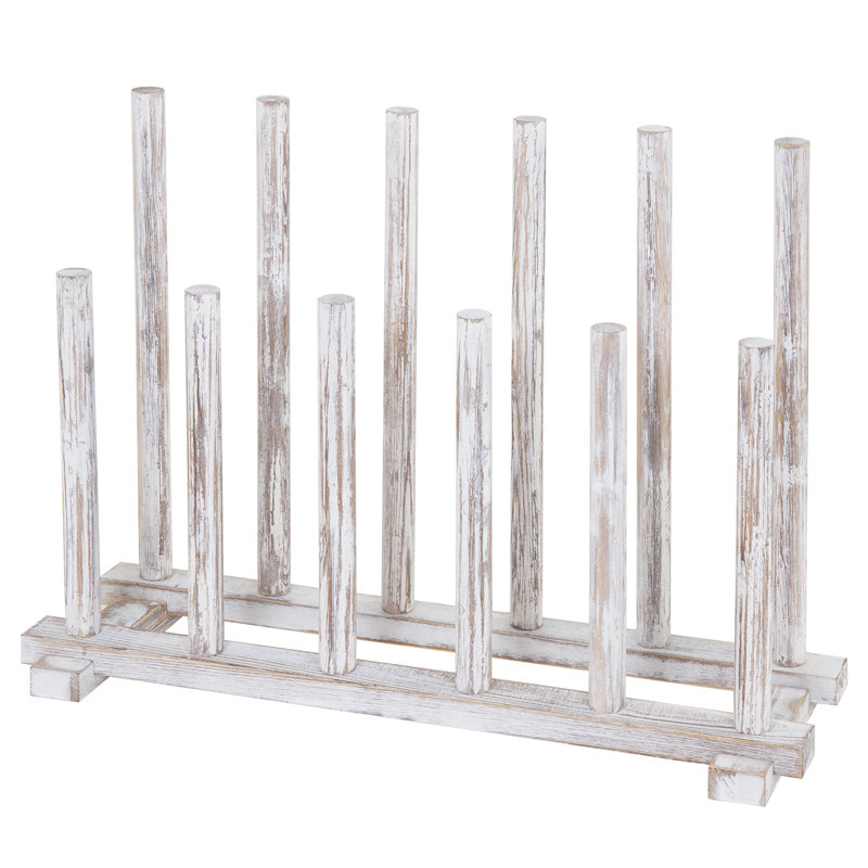 6-Pair Entryway Wood Boot Storage Rack, White