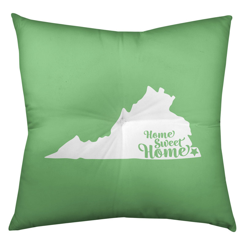 Coussin Sweet Home, 30 po x 30 po, Vert, Virginia Beach