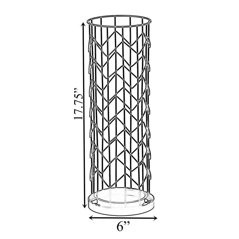 Black Metal Round Umbrella Holder Stand with Drip Tray