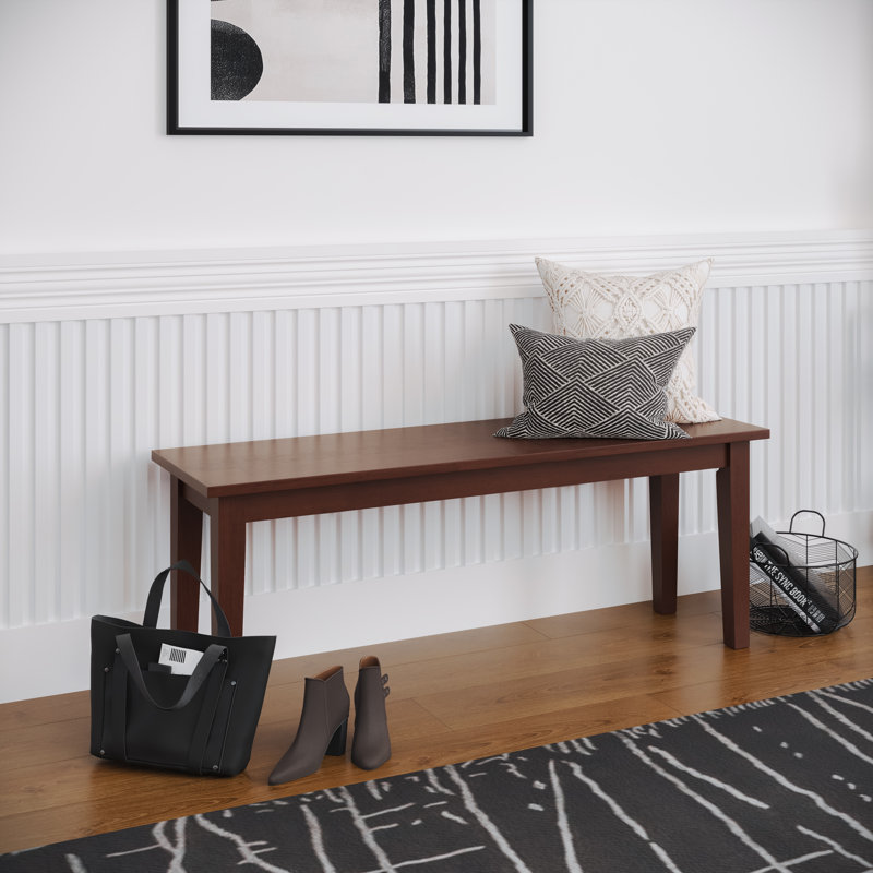 Solid Wood Bench, Caramel