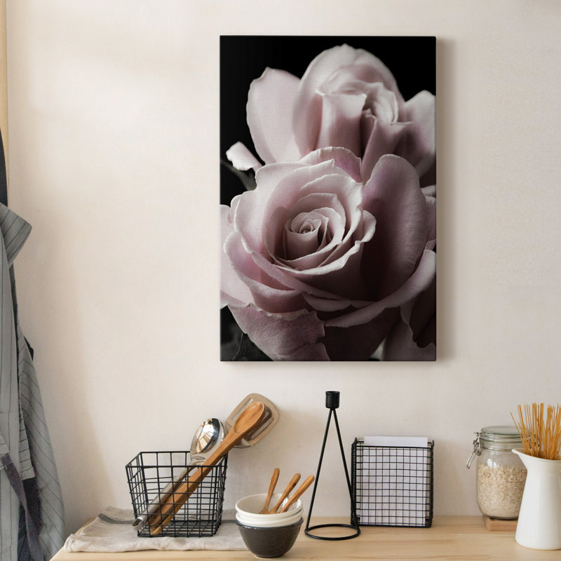 Rose noire II - photographie, H 12 po x l 8 po x P 1 po, Toile tendue