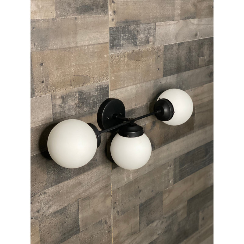 Solid Brass Armed Sconce, Matte Black, White
