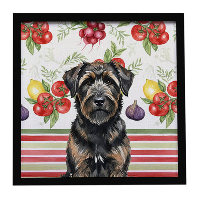 Brindle Bouvier des Flandres Vegetables Framed Metal Print