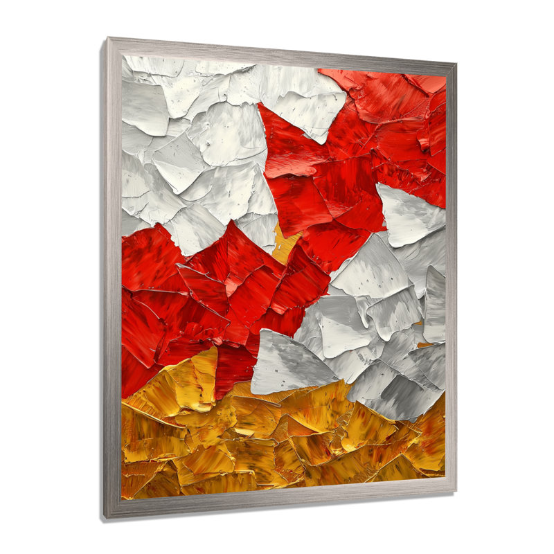 Smedley - Abstract Wall Decor, Argent argent, H 32 po x l 24 po, Reproduction encadrée d'une seule photo