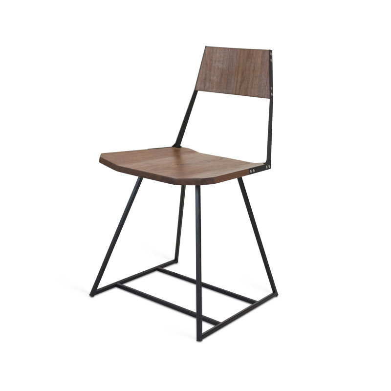 Chaise en bois massif Clarke, Noyer / noir
