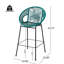 Deux tabourets de bar bleu sarcelle, et nécessitant peu d'entretien, ergonomique, élégant tissé, pour patio rustique, facile à nettoyer, forme assise, motif complexe, cuisine-121108752