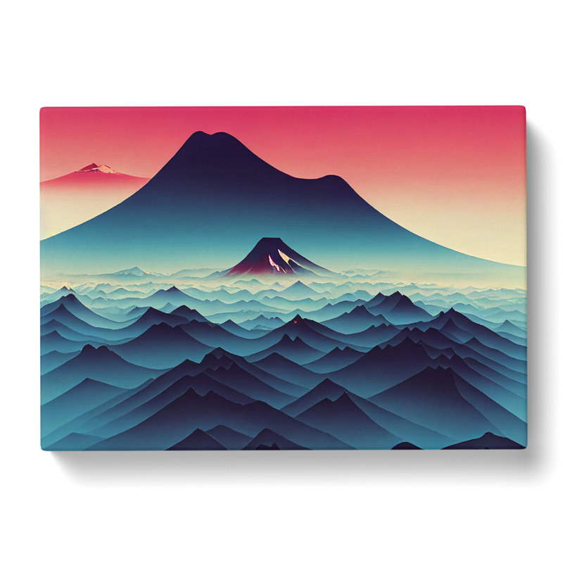 Exhilarating Japanese Mountains - Wrapped Canvas, 50cm H x 76cm W x 3cm D