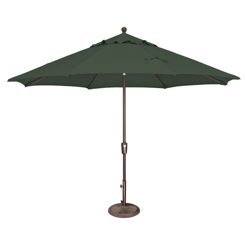 Parasol de marché Laonceston, Toile Sunbrella® vert forêt, Bronze