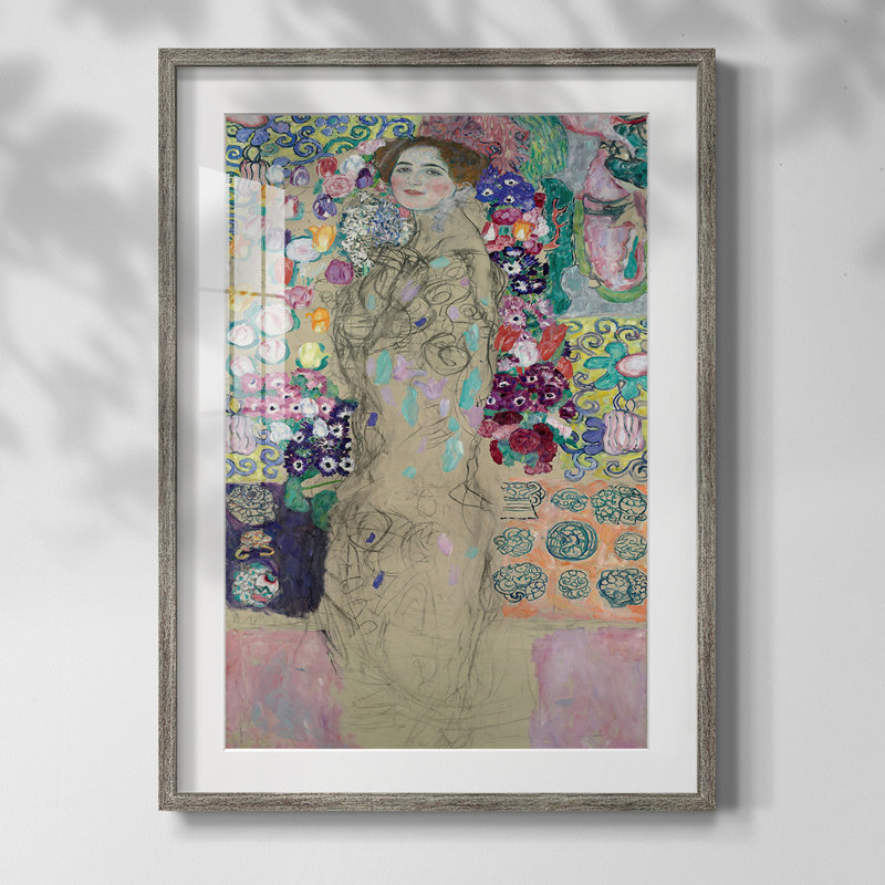 Gustav Klimt - impression encadrée, Argent patiné