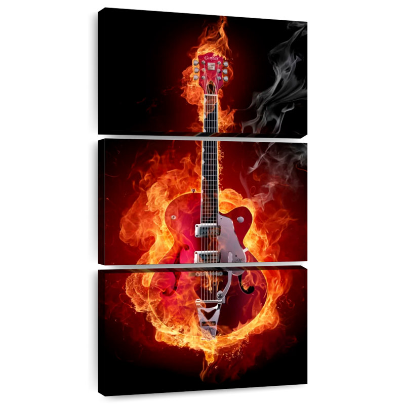 Guitare Fiery, H 27 po x l 12 po