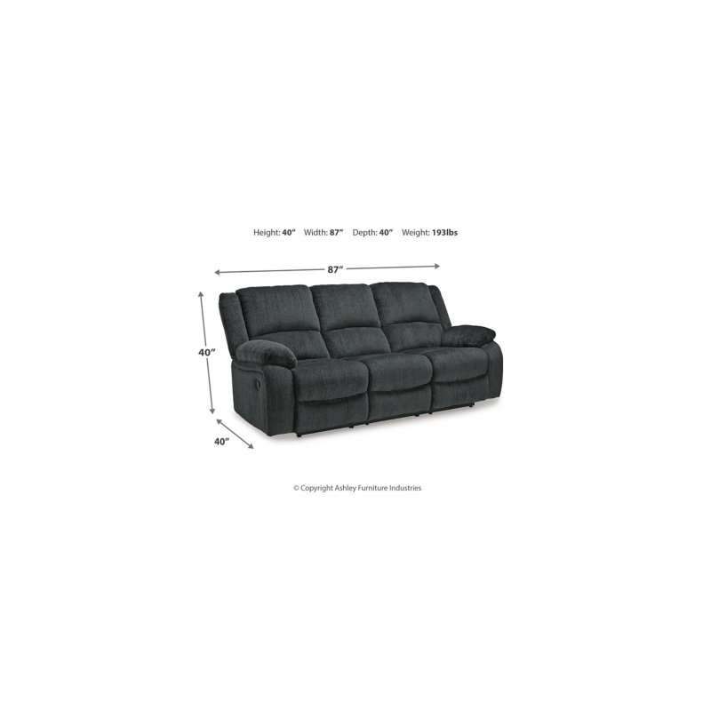 Sonya Reclining Sofa, Dark Gray