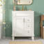 Meuble-lavabo autoportant de 24 po de style français avec lavabo en céramique-1351789809