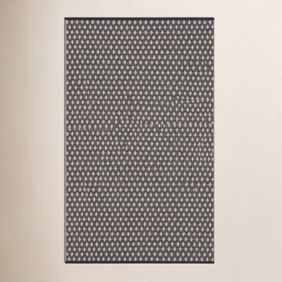 Dainty Diamond Navy/Ivory Handwoven Cotton Rug