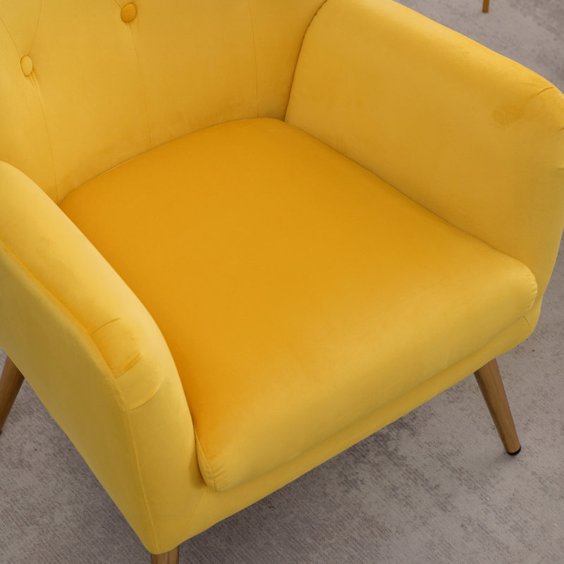 Fauteuil d'appoint en velours capitonné