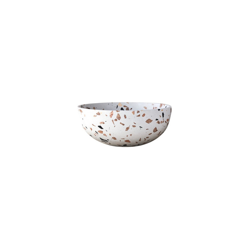 Elea Round Brown Premium Terrazzo Bathroom Sink, Brown