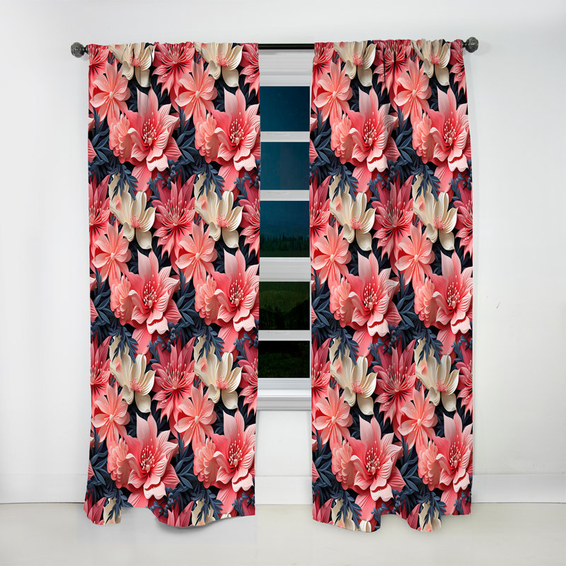 Corail Twilight Iv Tropical - rideau floral - rideau obscurcissant floral - 1 panneau, L 52 po x L 108 po