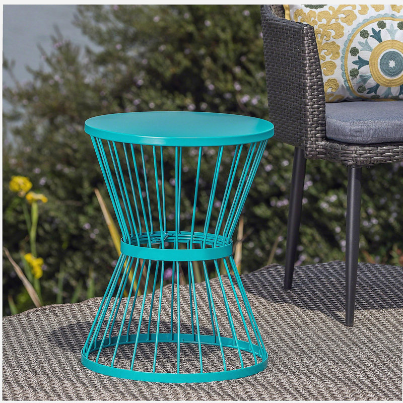 Table d'appoint en acier inoxydable 16 po, Sarcelle