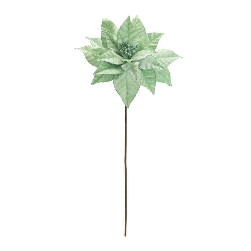 Tige de fleur de poinsettia scintillante, Vert, H 25,5 po x l 13 po x P 7 po