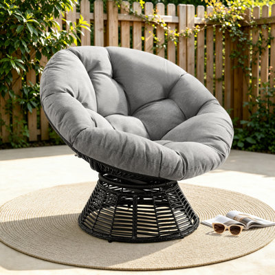 Chaise papasan pivotante avec coussin Charlcy