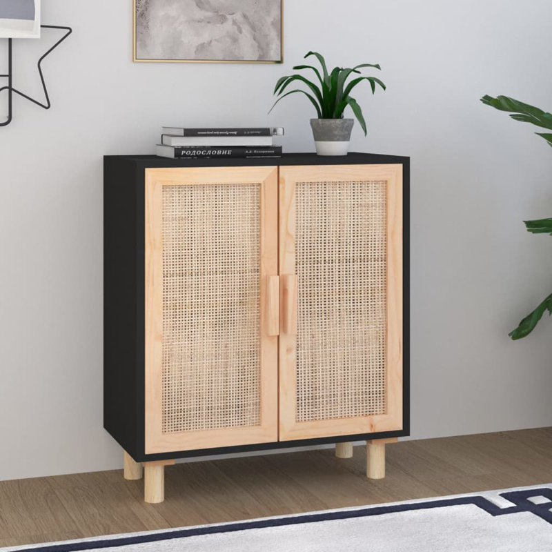 Charlita 60 Cm Wide Pine Wood Sideboard, Black